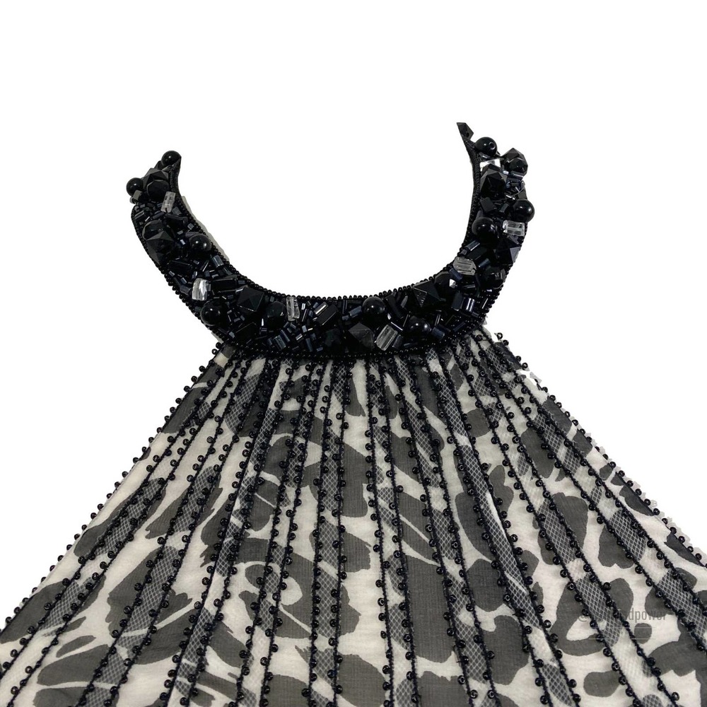 Escada Animal Print Sequin Beaded Dress Sz 32 EUC - Picture 6 of 12